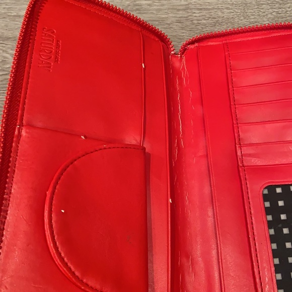 Kate Spade Saturday Red Flora Clutch Wallet - Picture 3 of 5